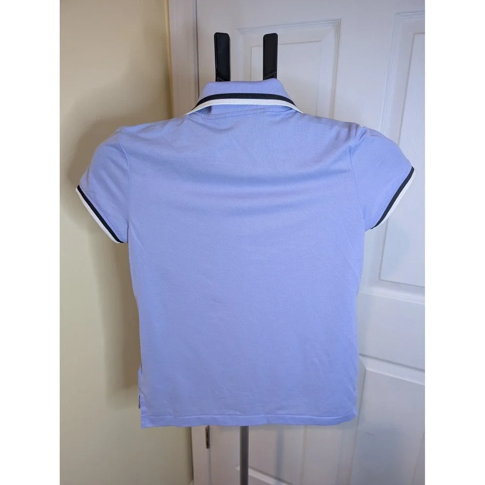 Polo Ralph Lauren Polo Shirt Girls L‎ 12-14 Purple Tipped Short Sleeve Pony Logo